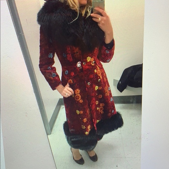 Jackets & Blazers - Gorgeous fur flower colorful coat
